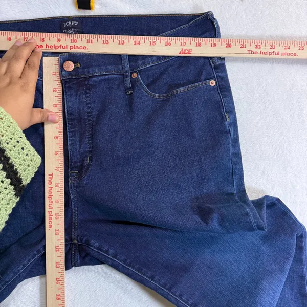 J.Crew 33X32 Full‎ Length Flare Jean Dark Wash Stretch Denim High Rise Classic - Image 7