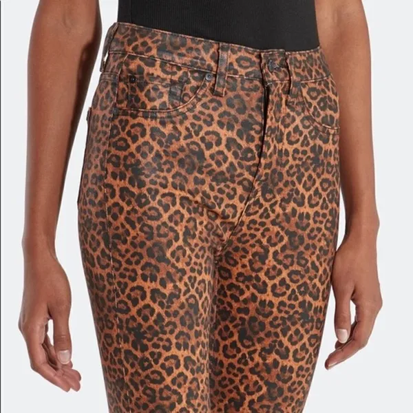 NWT 7 for All Mankind High Waist Slim Kick Jeans Animal Print size 24 - Image 7