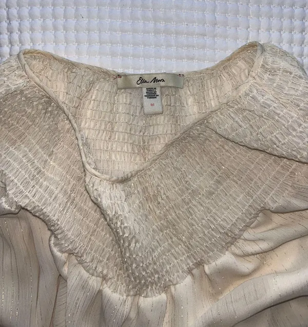 Boutique Cream Blouse Size M - Image 4