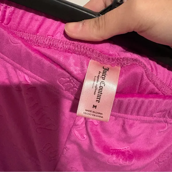 Juicy Couture Sleepwear Loungewear JC Crown Embossed Velour Pajama Pants pink M‎ - Image 3