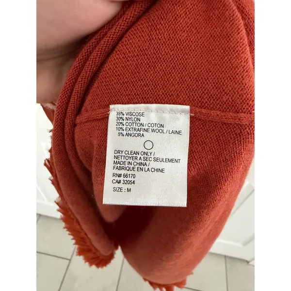 Isabella Sinclair Anthropologie Jacinth Orange Wool Blend Sweater Dress Retro - Image 7