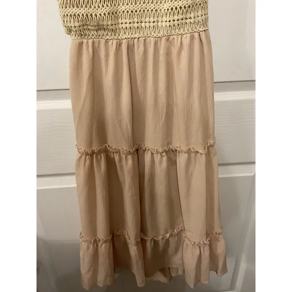 Unbranded Free People Styled Cream Lace Tiered Boho Babydoll Dress Cottagecore,S - Image 4