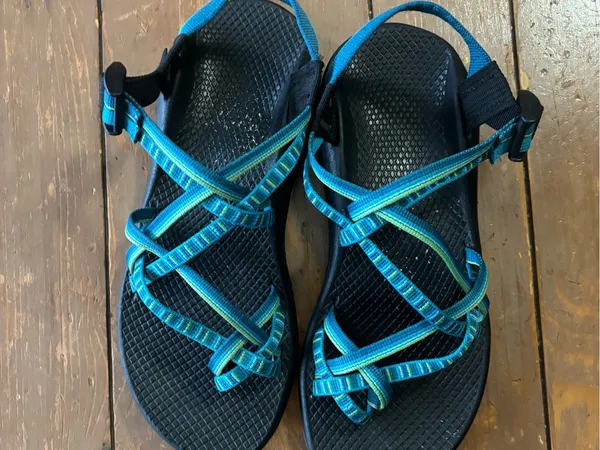 Chaco ZX/2 Classic sandals featuring blue and green patterned straps - Image 4