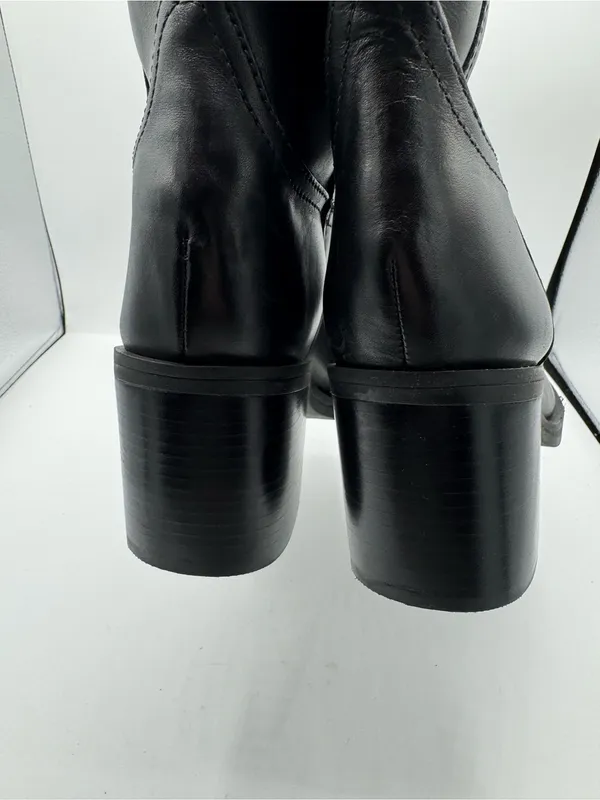 Schutz Wyatt Black Leather Mid Calf Boots Size 7 fall autumn winter nyc minimal - Image 4