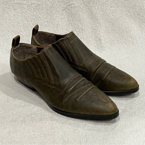 Premier Low Top Cowboy Boot in Olive Brown Size 7.5 - Image 7
