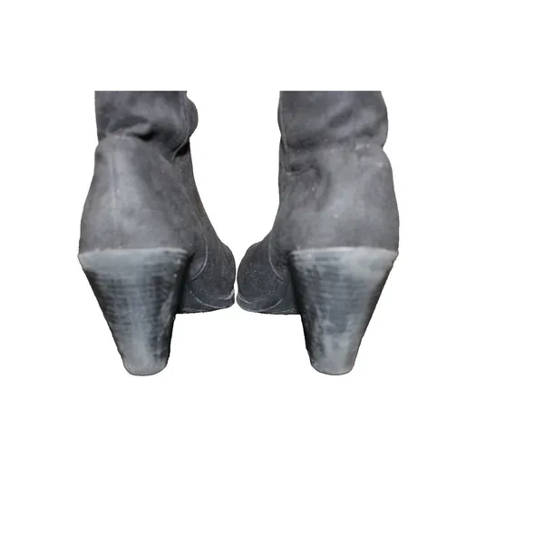 Qupid Over The Knee Boots Womens Black Faux Suede Pointed Toe Block Heel Tall - Image 5