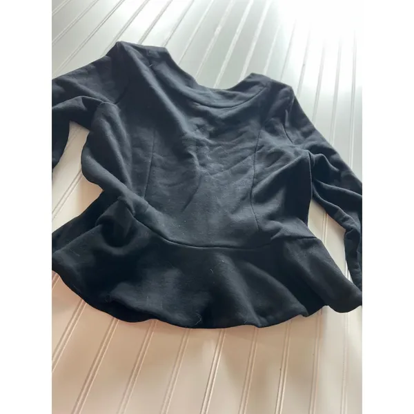 ASOS Womens Black Structured Peplum Hem Cardigan Sweatshirt Jacket US‎ 12 - Image 9