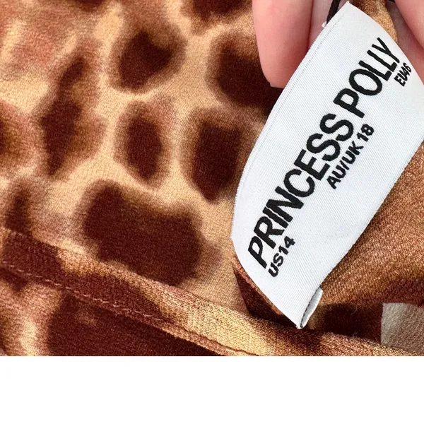 Princess Polly Halo Bias Mini Dress Leopard Animal Print Brown US 14 Curve NWT - Image 7