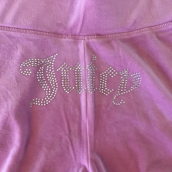 Juicy Couture Dewberry Pink Velour Rhinestone Short Zip Hoodie Set - Image 13