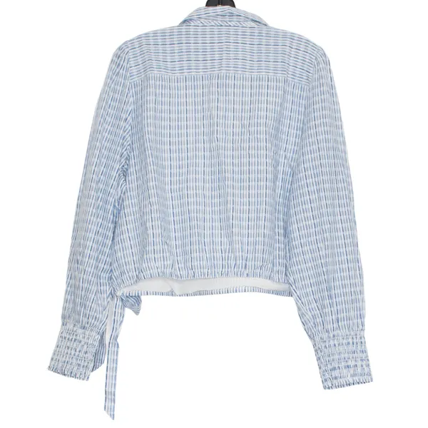 NWT American Eagle Wrap Top Blue Striped XXL Lightweight Coastal Beachy Boho - Image 3