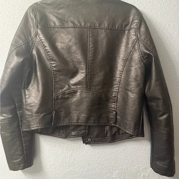 Women's Black Wild Fable Black Leather Jacket - Image 7