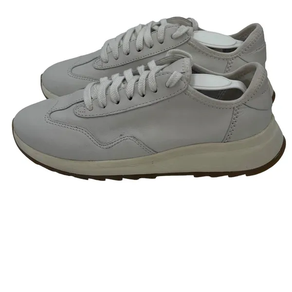 Clarks Women's Size 7 1/2 M DashLite Lo Leather Trainers‎ Sneakers Shoes Ivory - Image 3