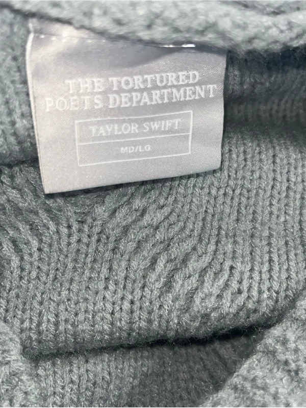 Taylor Swift Light Grey Cable Knit Cardigan. Size medium to large - Image 7