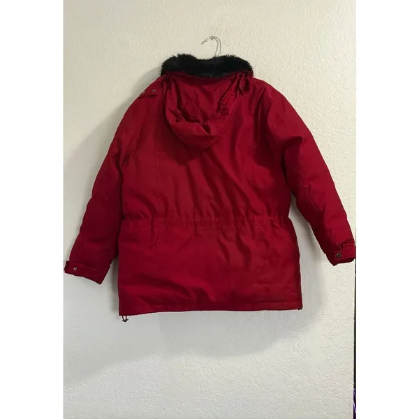Ralph Lauren Winter Goods Red Down Coat Puffer Parka Women's Hooded Size M - Image 3