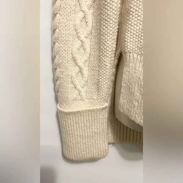 Madewell Cable Knit Cream Turtleneck Sweater - Image 6