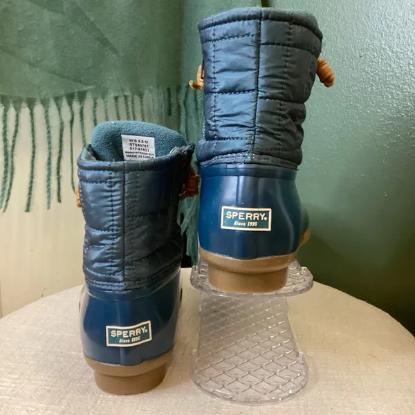 Sperry Teal Women’s Salt Water Quilted Duck Boots‎ Waterproof - Image 3