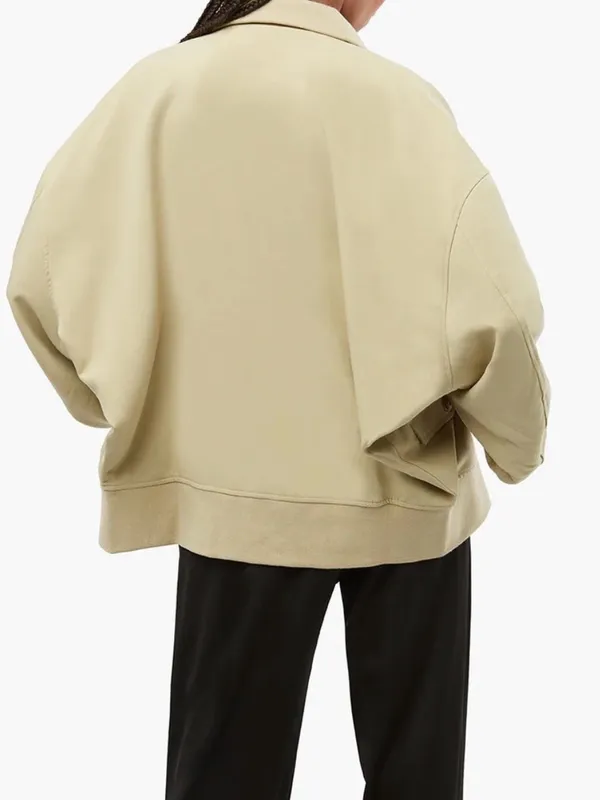 WeWoreWhat Oversized Bomber Jacket in Light Khaki - Image 10