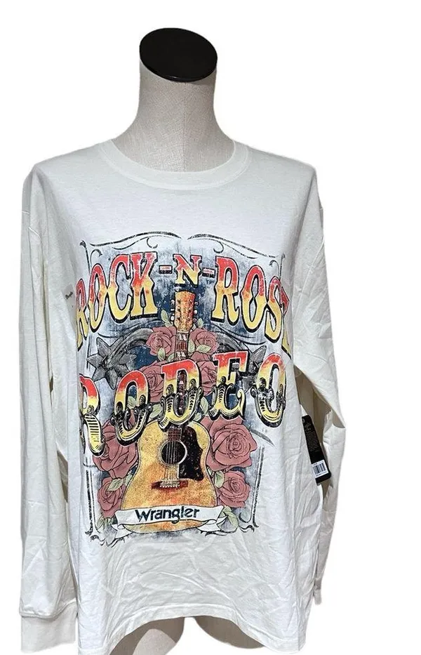 Nwt Wrangler Women'S Rock-N-Rose Rodeo Tee Large - Image 7
