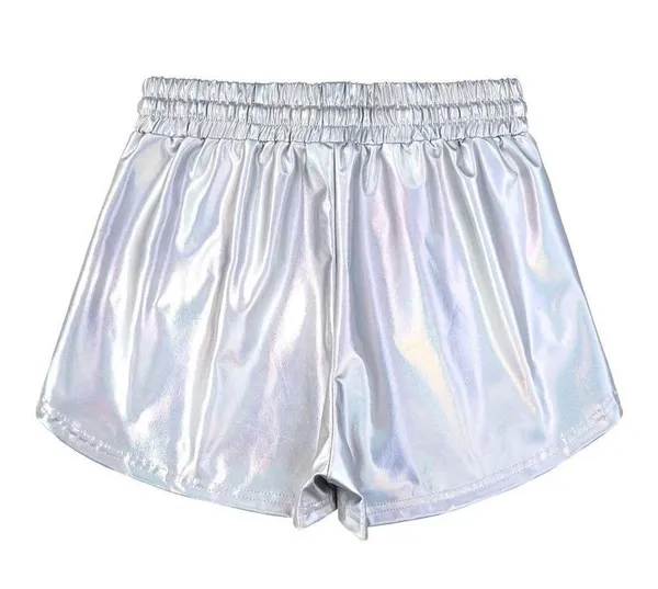 NEW Metallic Shorts Shiny Sparkly Drawstring Shorts S - Image 2