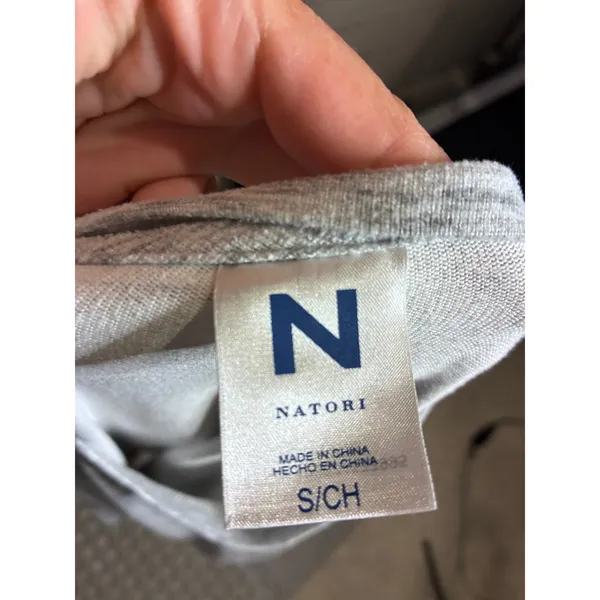 Natori Womens Gray Space Dye Long Sleeve Crewneck Loungewear Top‎ Small - Image 3