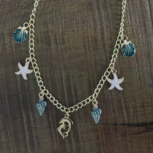 Gold Beachy Charm Necklace - Image 5