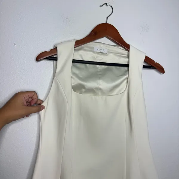 Meshki Ivory Lysandre Crepe‎ Mini Dress - Image 5