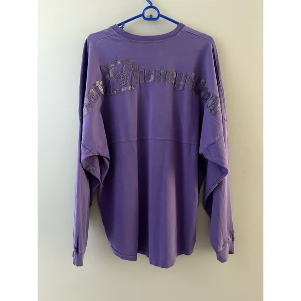 Walt Disney World Purple Potion Glitter Spirit Jersey Size Medium Oversize - Image 2