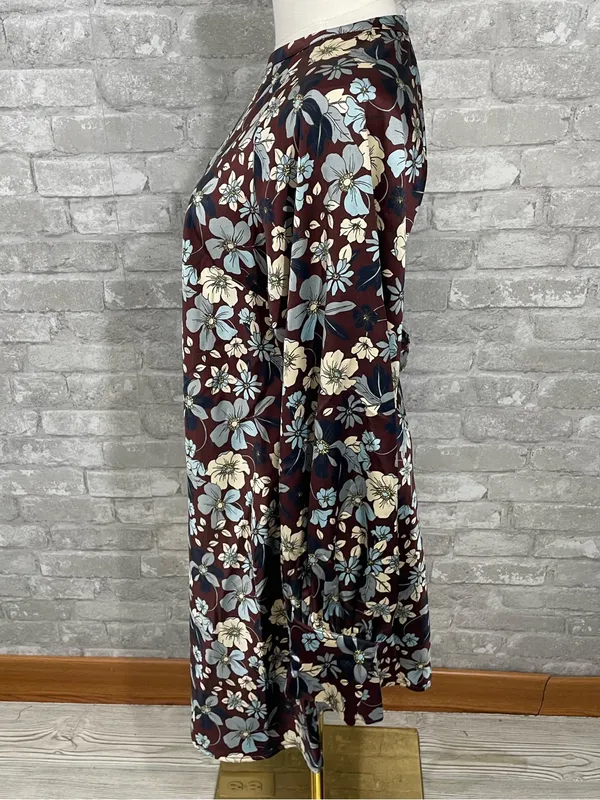 Future Collective Reese Blutstein Floral Satin Mini Dress in Burgundy and Blue - Image 3