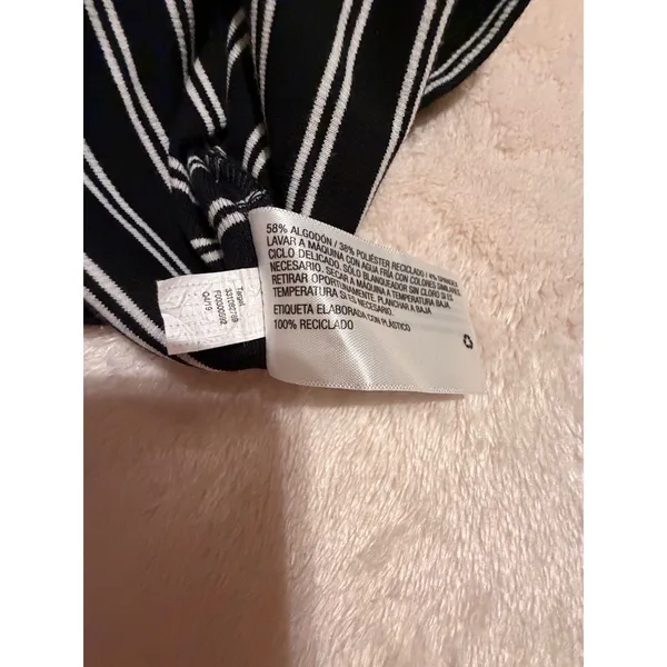 Wild Fable Womens Black White Striped Long‎ Sleeve Bodycon Mini Dress Size M - Image 5