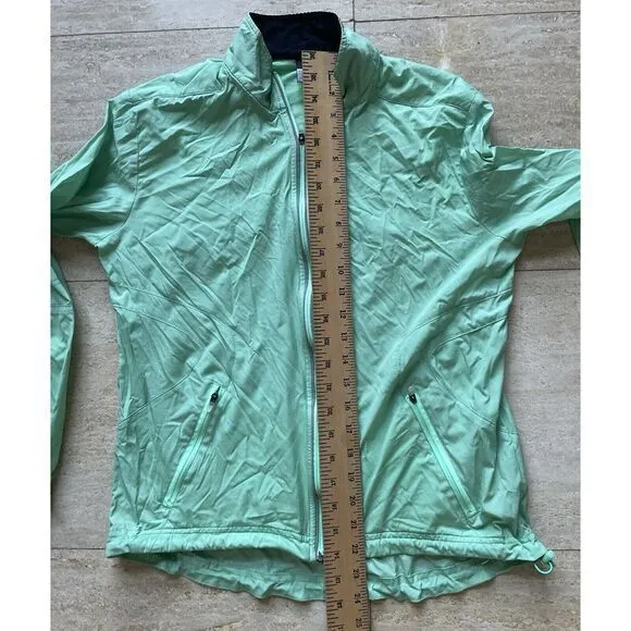 Nike women Lightweight Windbreaker Running Green ‎ Jacket Athletic Zip-Up M - Image 4
