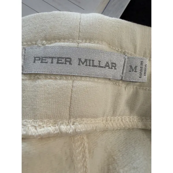 Peter Millar Cream Lounge Shorts Athletic Sweat Shorts‎ Women's Size M flaw - Image 5