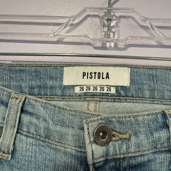Pistola light wash distressed denim Anthropologie‎ jeans - Image 2