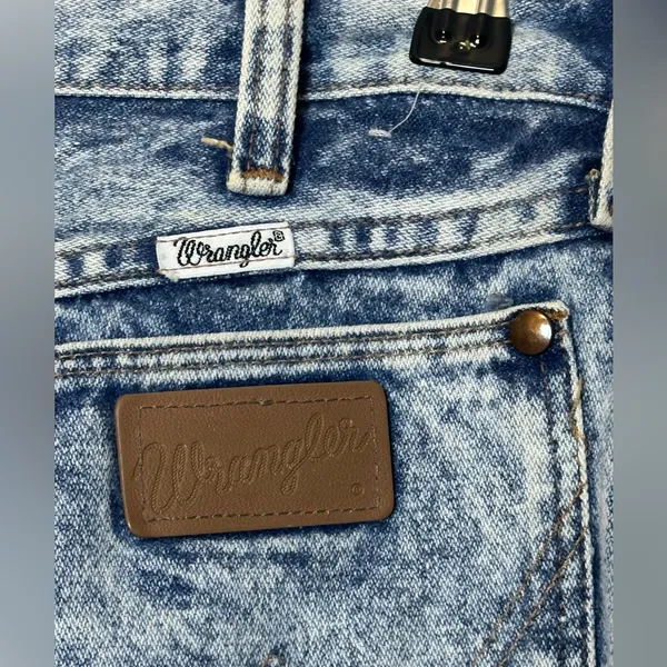 Vintage Wrangler High Waisted Mom Jeans Straight Leg Acid Wash‎ Pleated Size 13 - Image 8