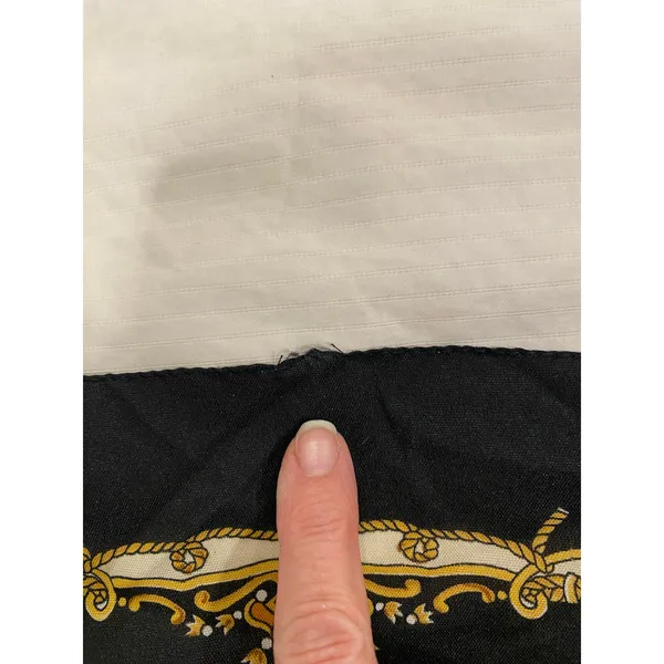 Vintage Unbranded All-Over Print Renaissance Scarf Black & Cream Regency - Image 6