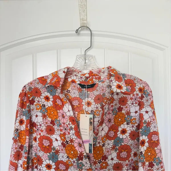 New Dokotoo Women’s Large V Neck Tiered Midi Floral Boho Dress Cottagecore - Image 3