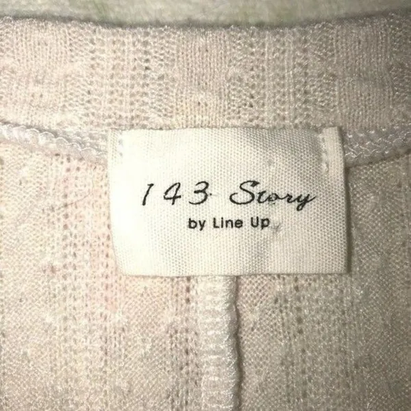 143 Story Womens Size Medium Knit Top Mixed Media Balloon Sleeve Sweater Top - Image 3