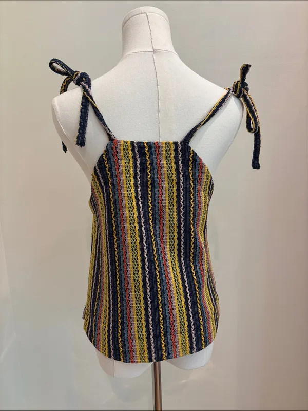 Madewell Tank Tie Strap Multicolor Stripes Size XS - Image 3