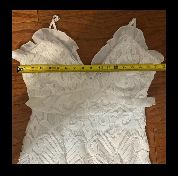 Angel Biba white lace dress. Size large - Image 14