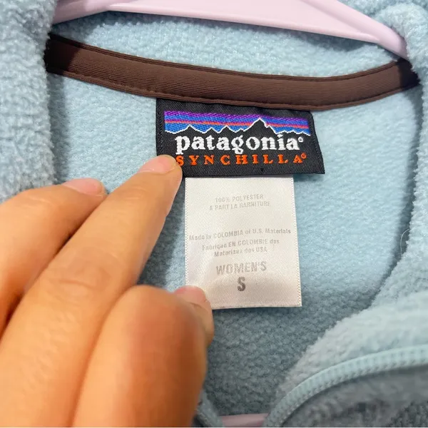 Patagonia Synchilla Women Full Zip Fleece Jacket Blue Size S - Image 4