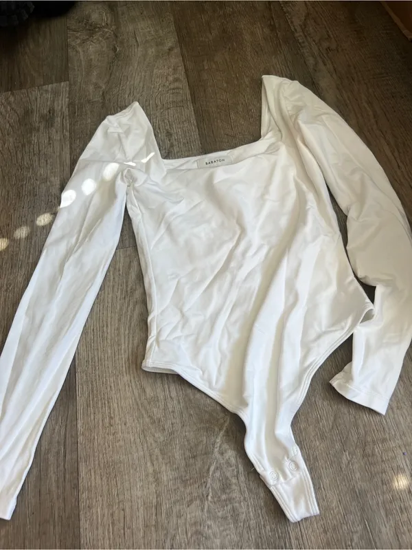 Babaton Ivory Long-Sleeve Square Neck Bodysuit‎ - Image 5