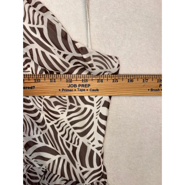 Toccin x‎ RTR Brown White Zebra Print Halter Mini Dress Size 8 Smocked Back - Image 6