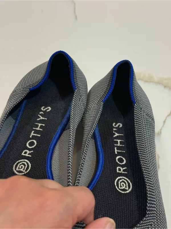Rothy's The Point Cloud Grey Birdseye Pointed Toe Flat Size W8.5 - Image 16