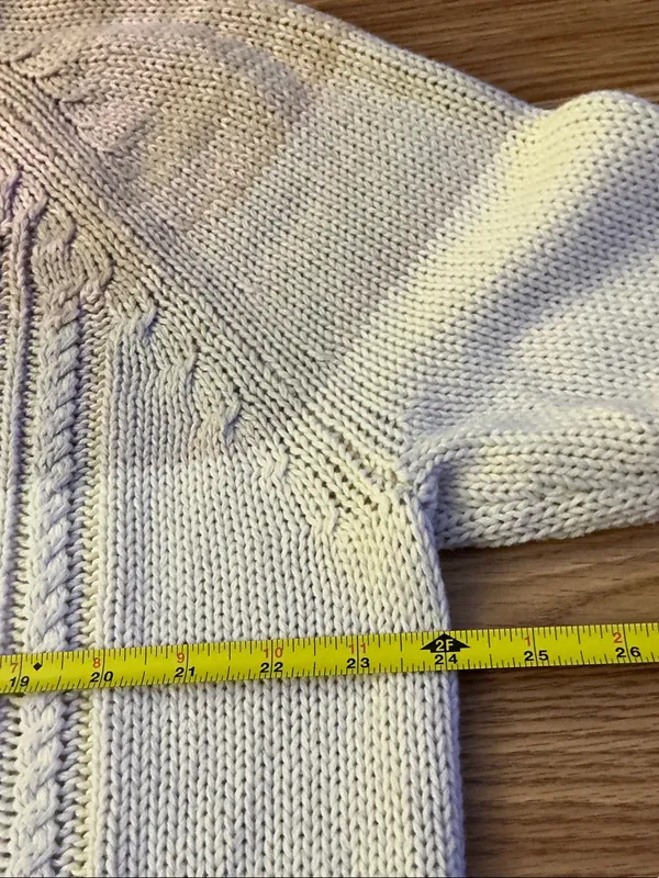 Chaps Ombre Cable Crew Sweater in Cream & Tan Size XL - Image 6