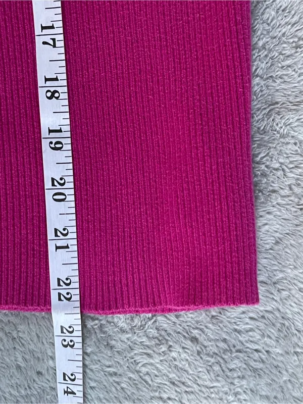 Lauren Ralph Lauren Raspberry Ribbed 100% cotton Turtleneck Sweater minimalist L - Image 5