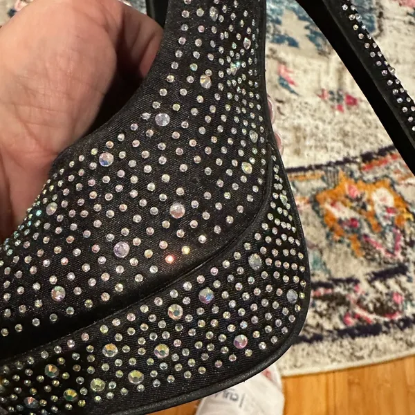 Delicacy Deluxy Platform Dance Club Stiletto Bling Jeweled Shoes 6.5 - Image 9