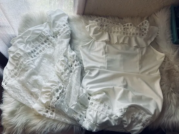 White Wedding Maxi Dress Size M - Image 5