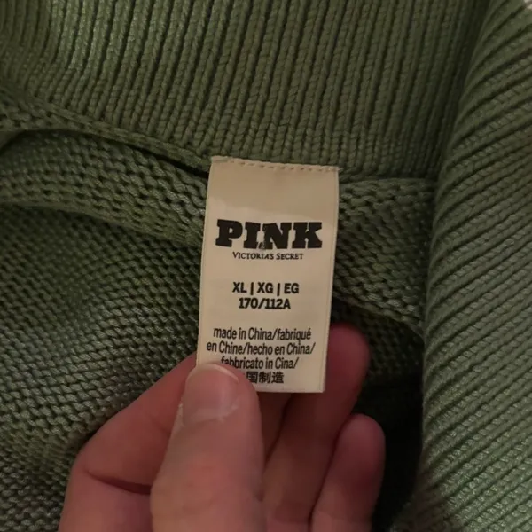 Victorias Secret PINK Cambridge Knit Polo Sweater sz XL - Image 3
