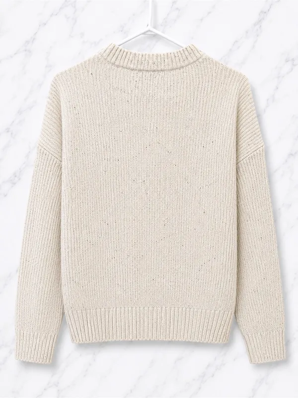 Old Navy Cream Speckled Knit Sweater | Size XS - Image 3