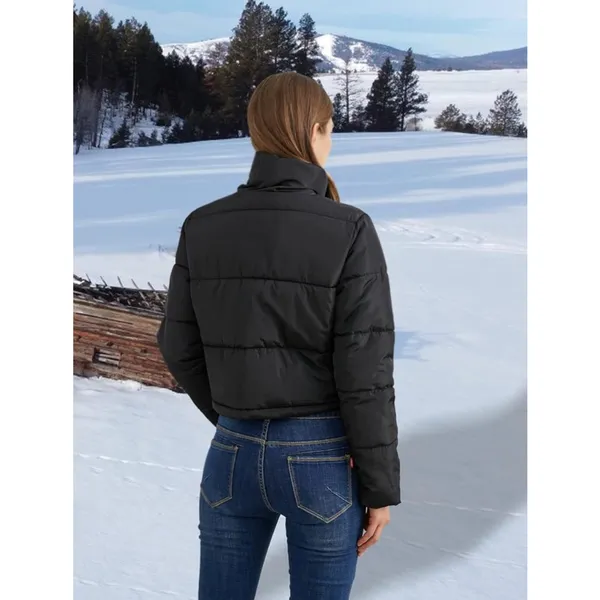 NEW Crop Short Jacket Cropped Puffer Jacket Winter Coat 5X Black - Image 2