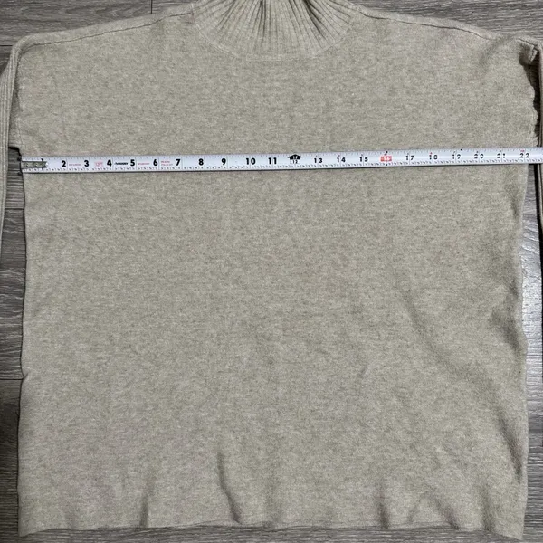 Cyrus Mock Neck Pullover Knit Strechy Sweater Dolman Sleeve‎ Women Small Beige - Image 10
